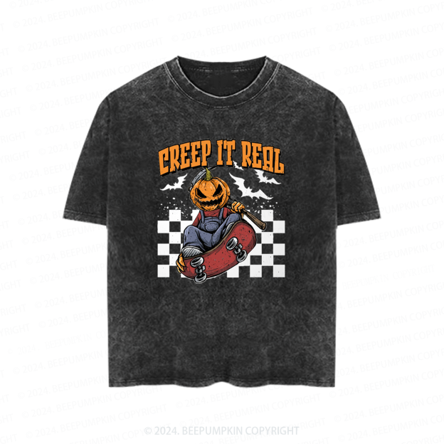 Creep It Real Halloween Toddler&Kids Washed Tees          