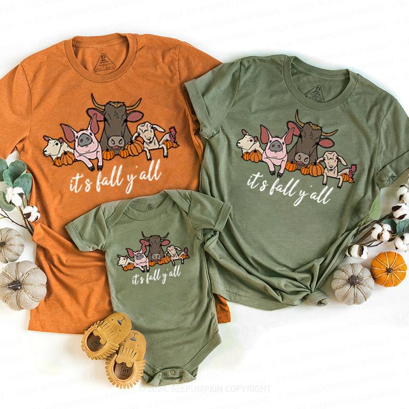  It's Fall Y'all Halloween Family Matching Shirts