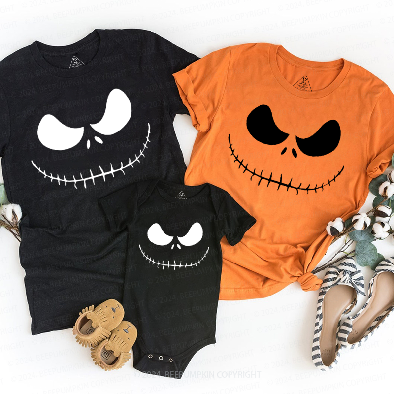  Pumpkin Face Halloween Family Matching Shirts