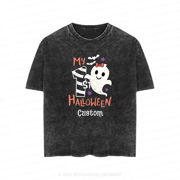 Personalised My 1st Halloween Trick Treat Toddler&Kids Washed Tees          