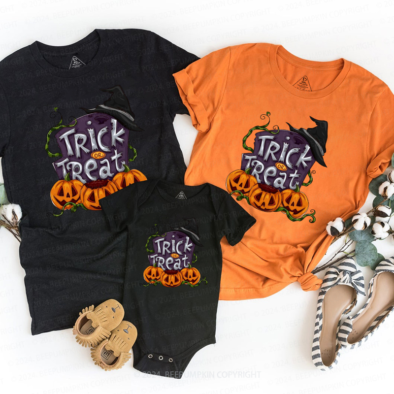 Trick Or Treat Halloween Family Matching Shirts
