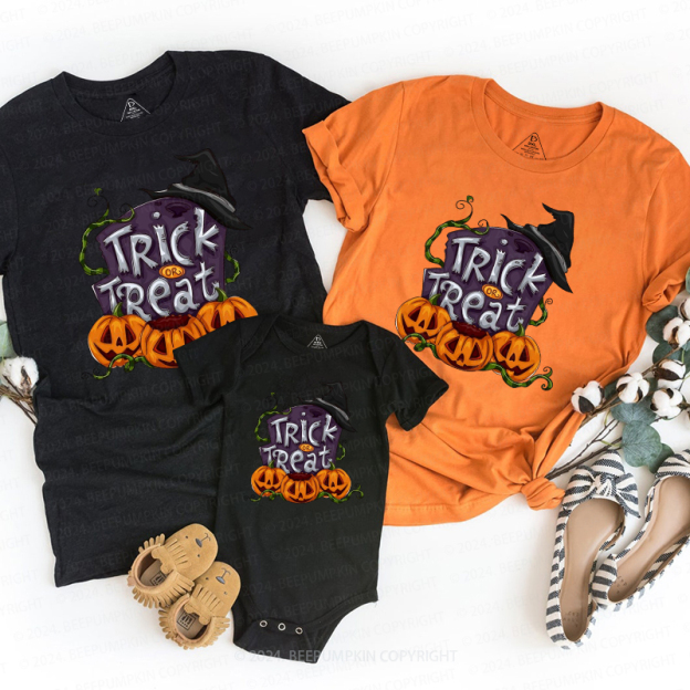 Trick Or Treat Halloween Family Matching Shirts
