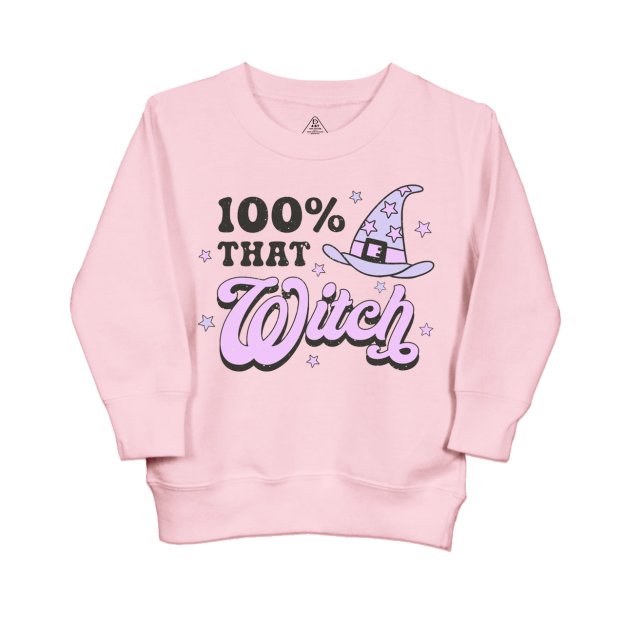 100% That Witch Halloween Pumpkin Kids Sweatshirt