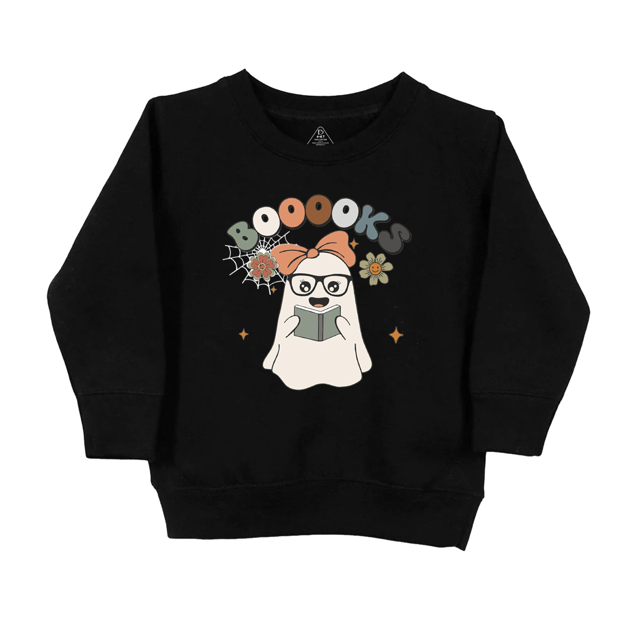Girl Boooks Cute Ghost Halloween  Kids Sweatshirt