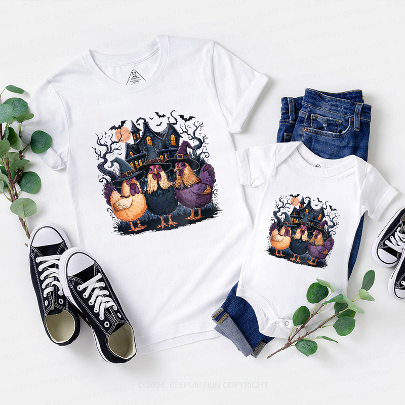 Halloween Chickens Spooky Family Matching Shirts