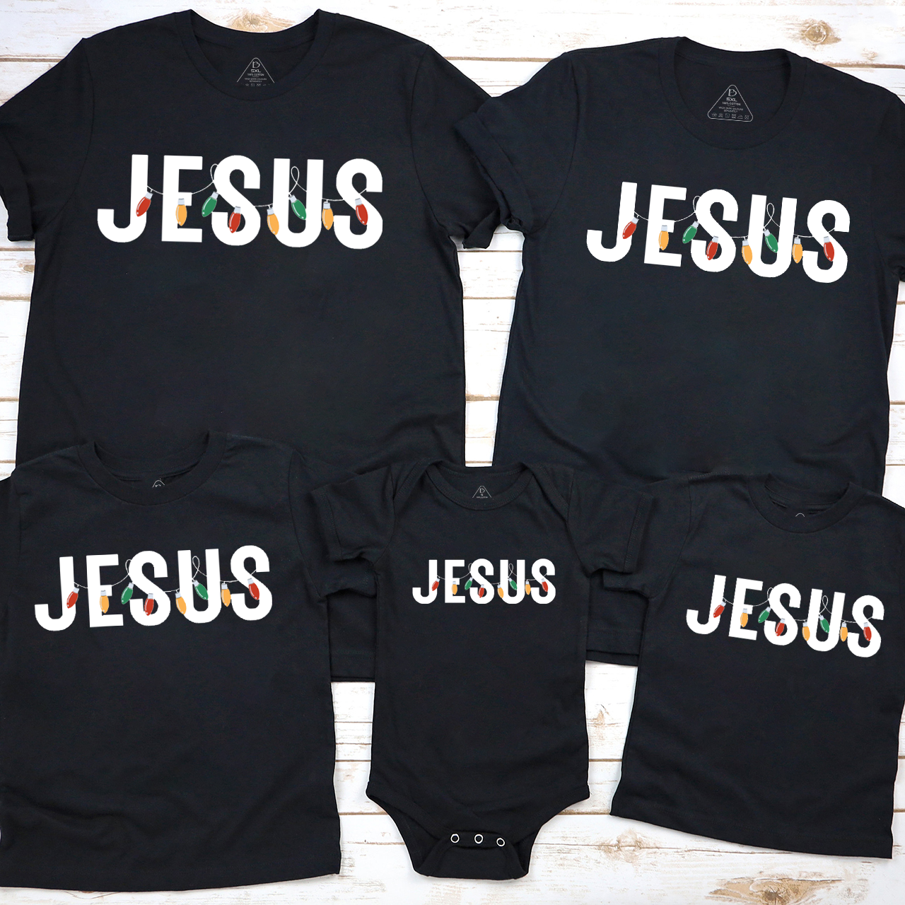 Jesus Christmas Light Family Matching T-Shirts