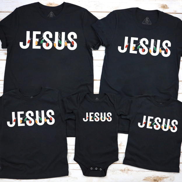 Jesus Christmas Light Family Matching T-Shirts