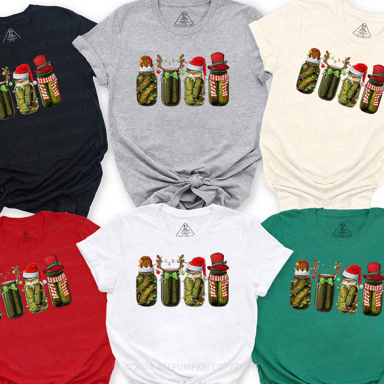 Funny Christmas Pickle Family Matching T-Shirts