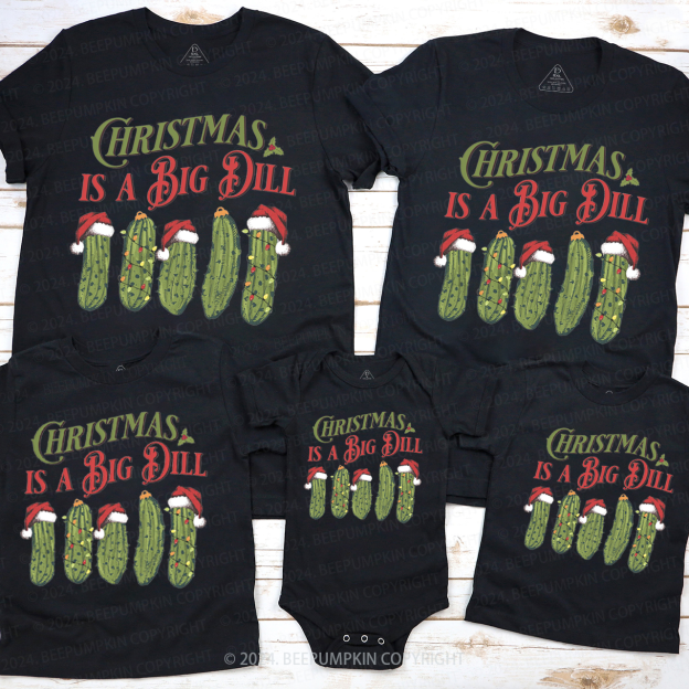 Retro Christmas Is A Big Dill Pickle Family Matching T-Shirts