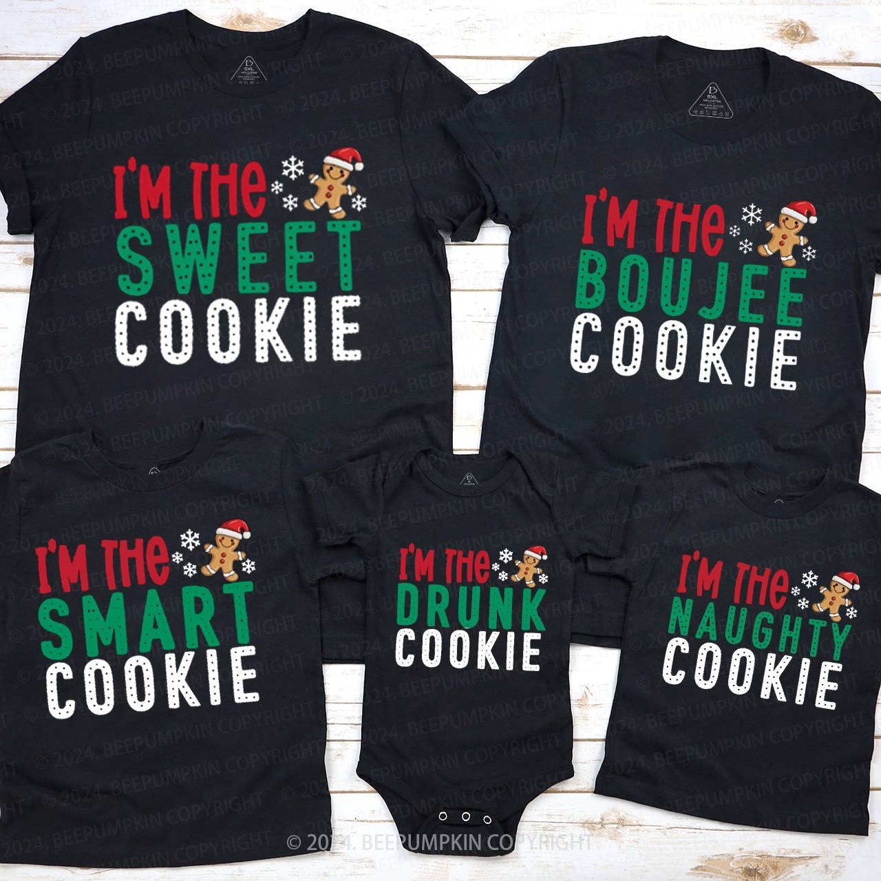 Funny Gingerbread Christmas Matching T-Shirts Beepumpkin