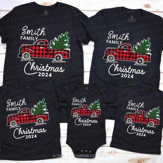 Christmas Truck And Tree Family Matching Shirt