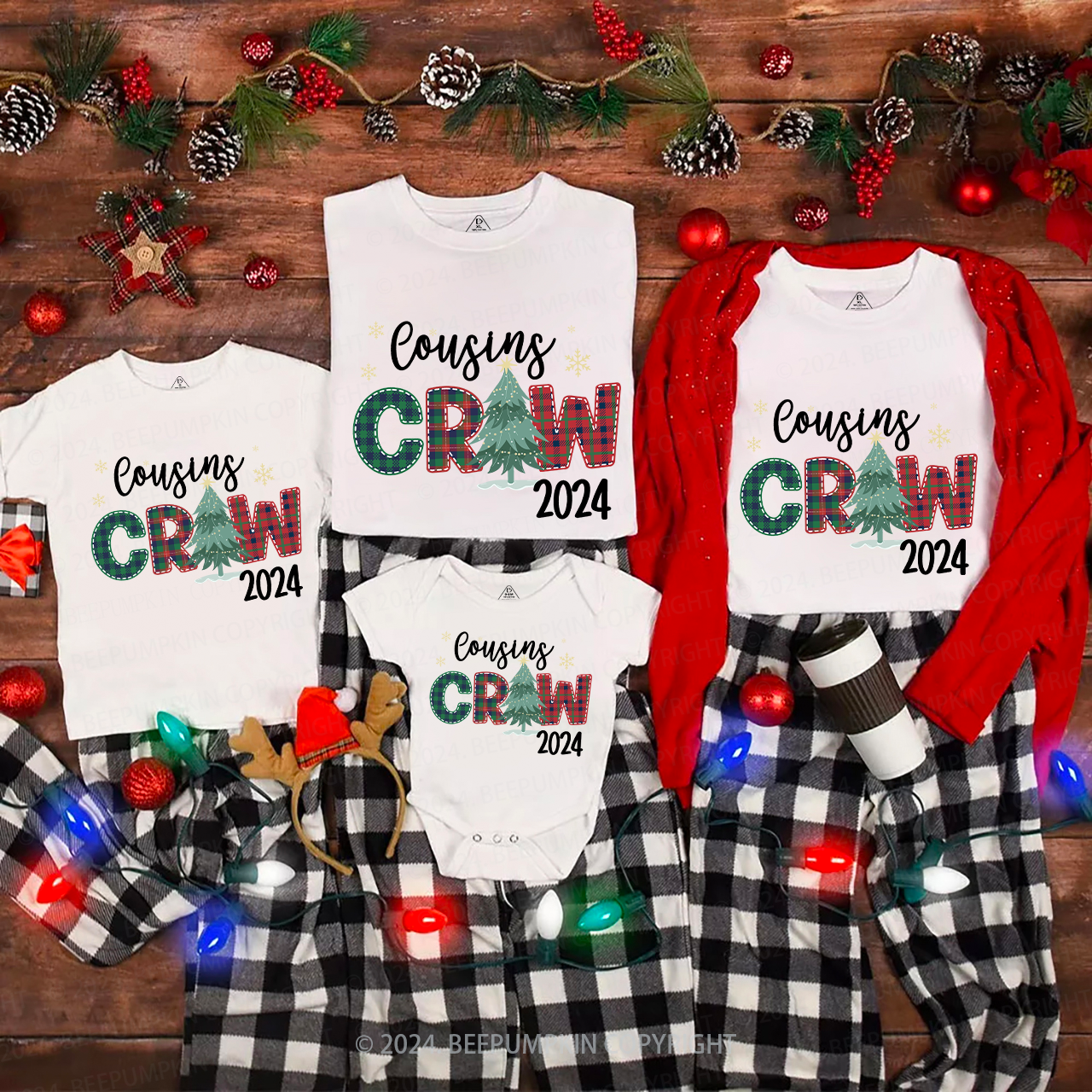 Cousins Crew Christmas Family Matching Tees Beepumpkin