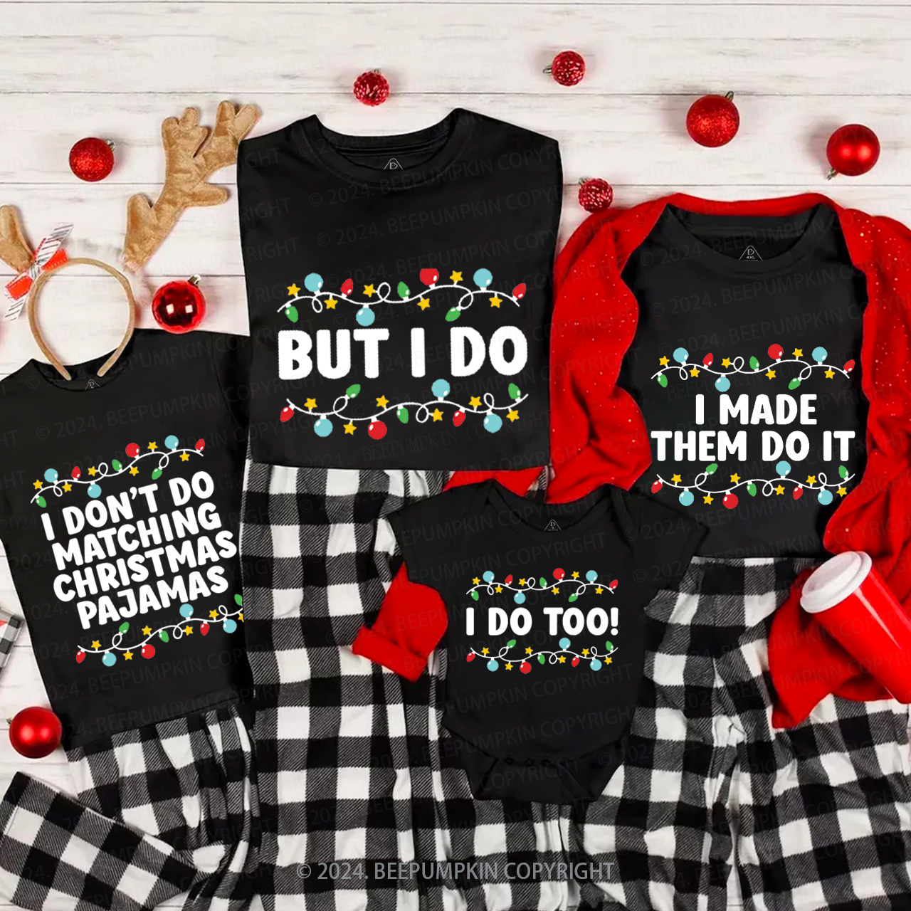 Family Funny Christmas Family Matching T-Shirts Beepumpkin