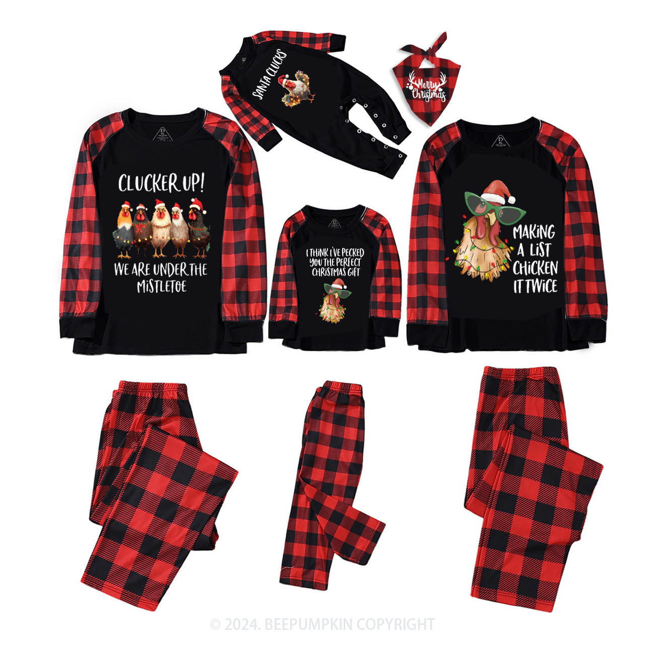 Funny Chicken Farm Christmas Matching Pajamas Beepumpkin