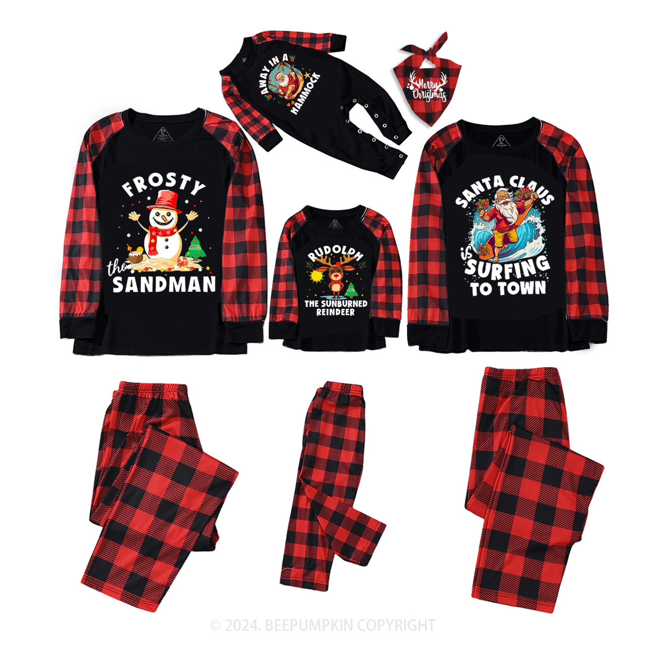 Beach Family Christmas Matching Pajamas Beepumpkin