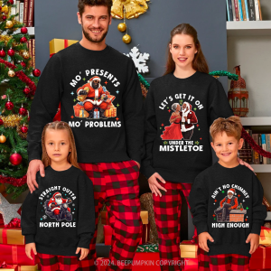 Image of Black Santa Family Christmas Sweatshirt Beepumpkin