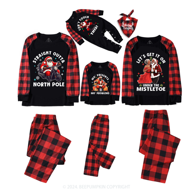 Black Santa Family Christmas Matching Pajamas Beepumpkin