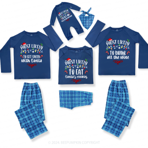 Image of 60 Quotes Most Likely And Custom Family Matching Blue Pajamas Beepumpkin