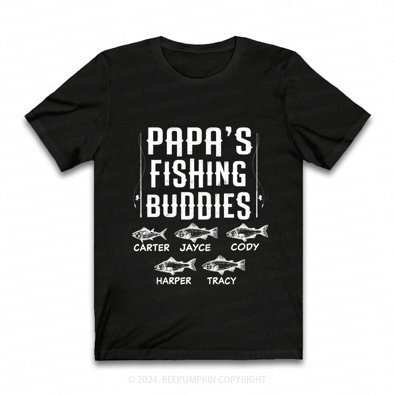 Personalized Papa's Fishing Buddies Gift Shirt Beepumpkin