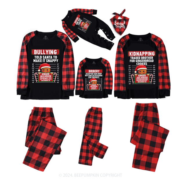 Personalized Gingerbread North Pole Correctional  Matching Pajamas Beepumpkin