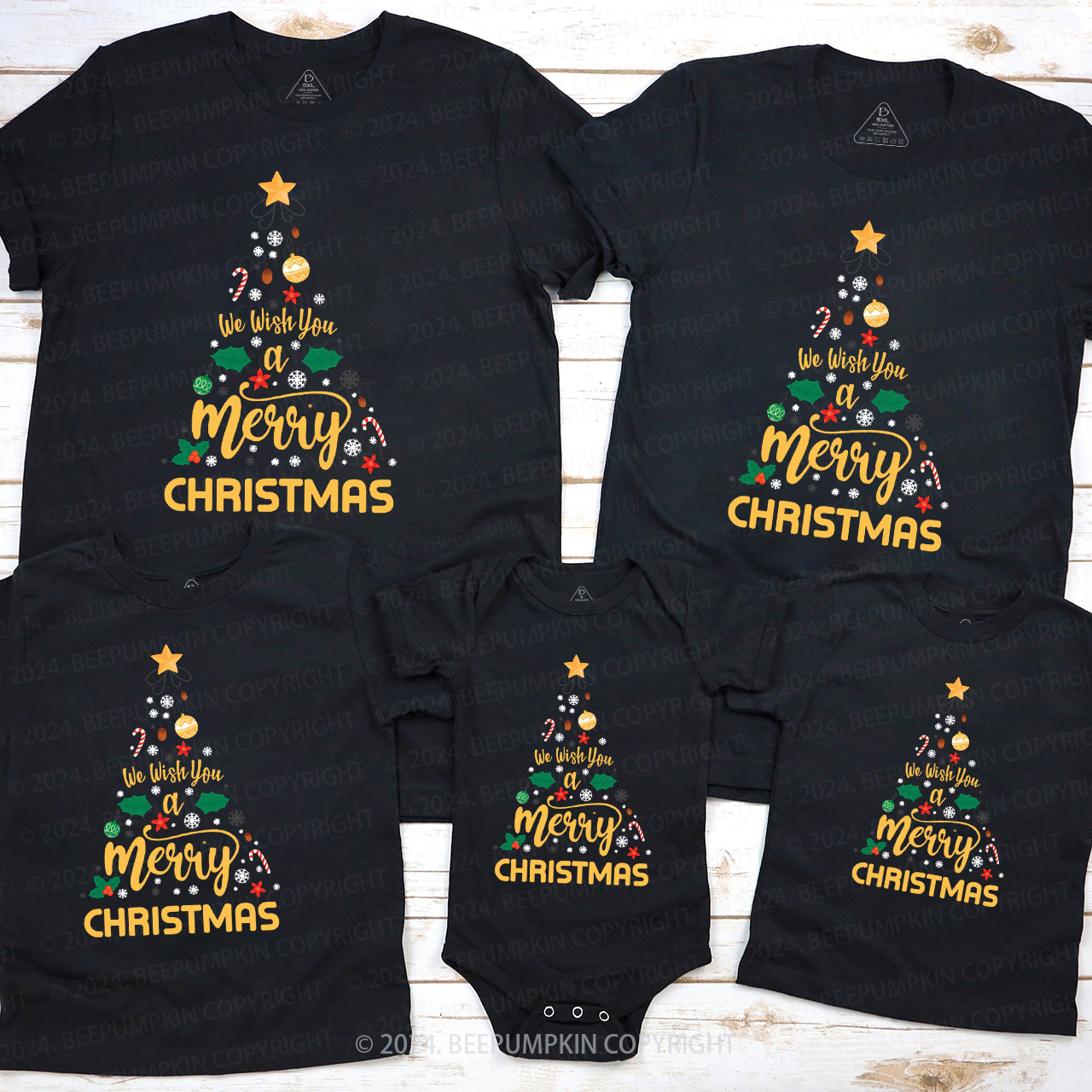 We Wish You A Merry Chriatmas Matching T-Shirts Beepumpkin
