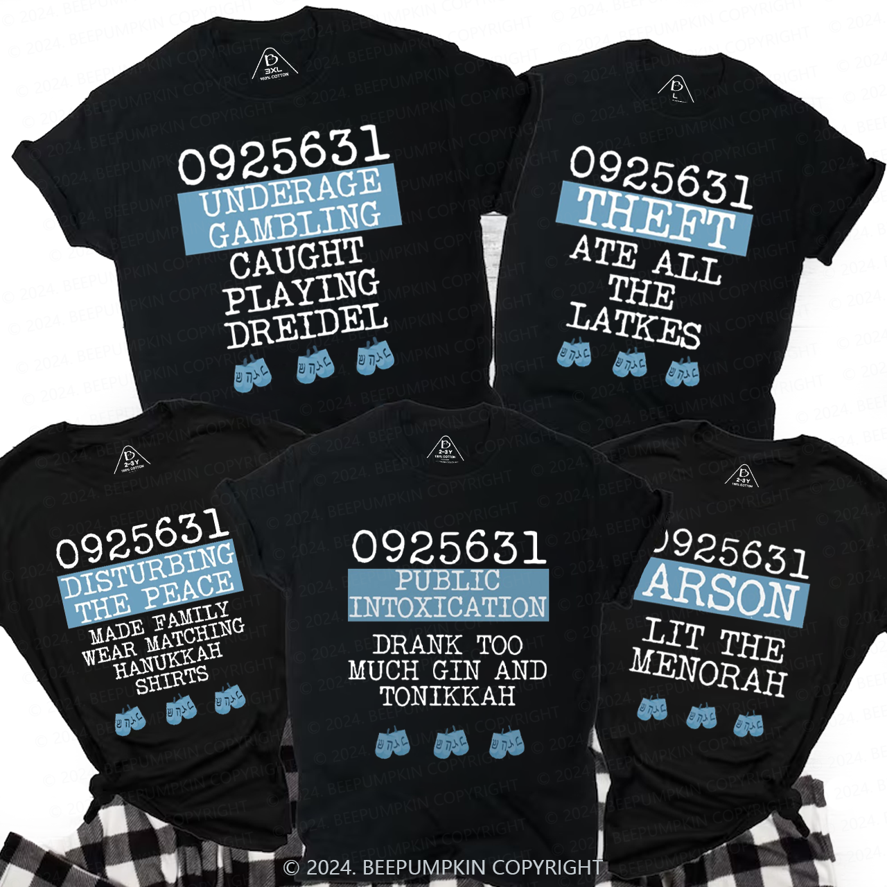 Personalized Happy Hanukkah Gift Hanukkah Family Matching T-Shirts 