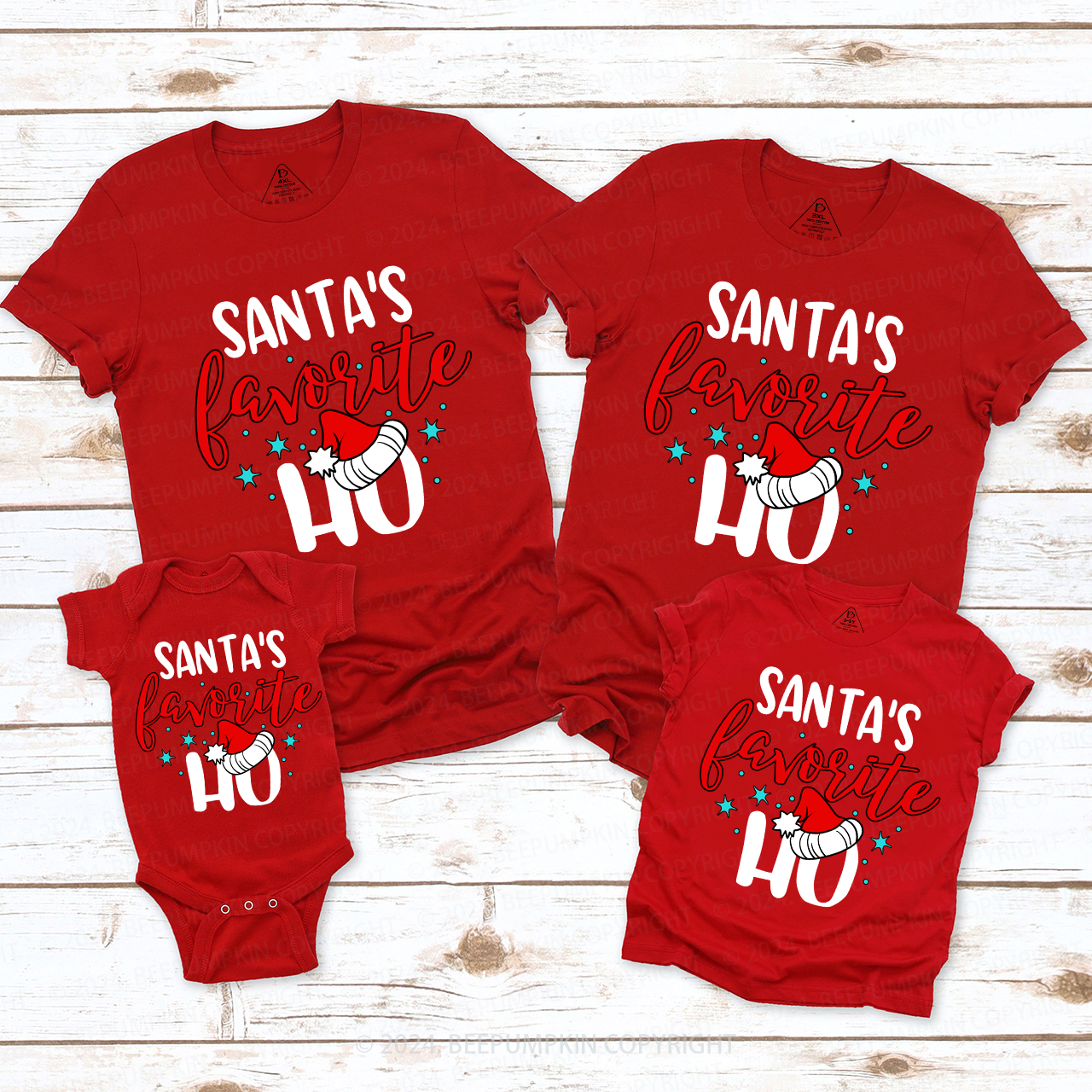 Santa's Favorite Ho Christmas Family Matching Shirts Beepumpkin