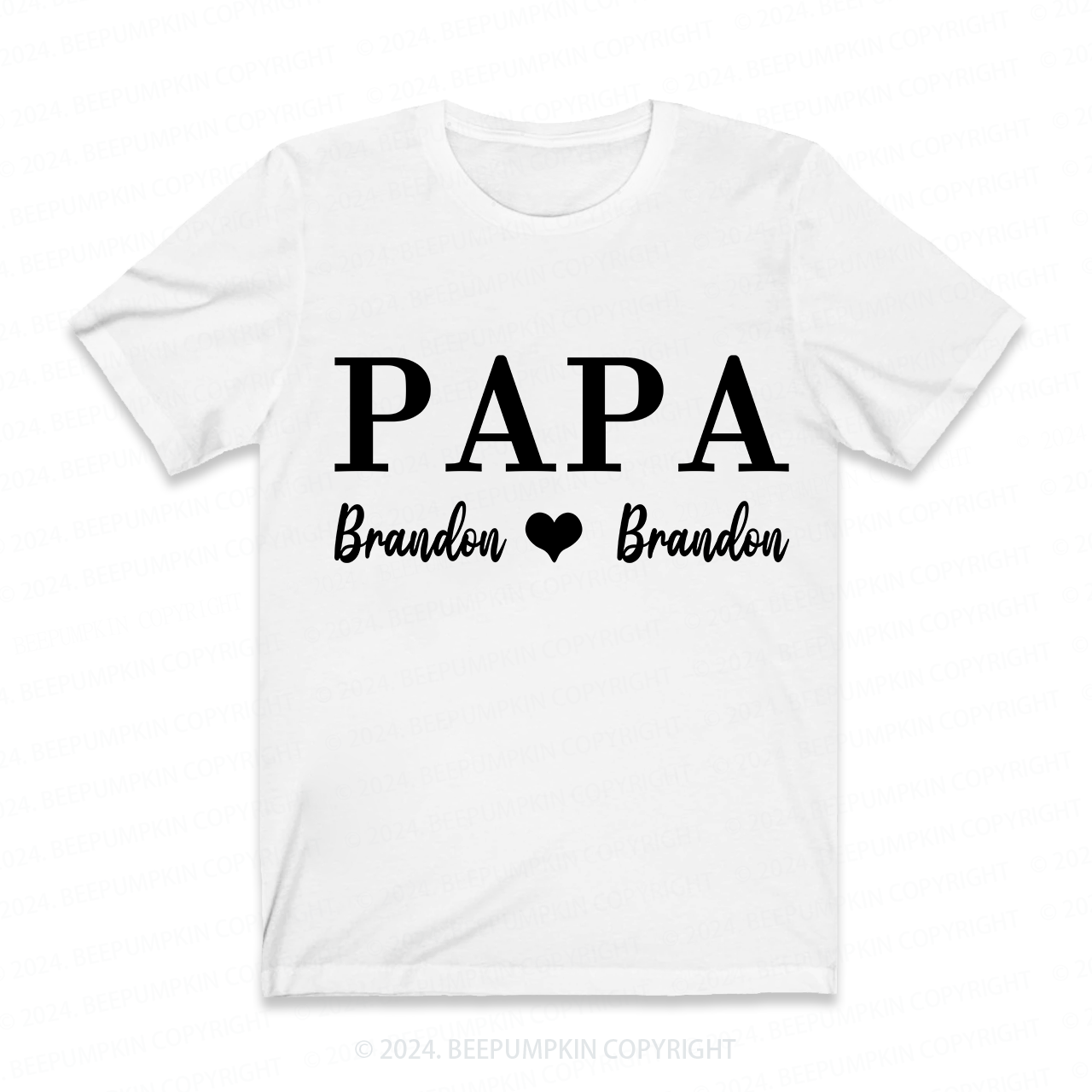Personalized PAPA T-shirt With Names