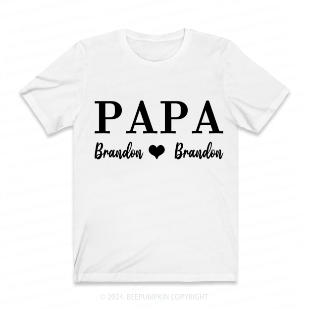 Personalized PAPA T-shirt With Names