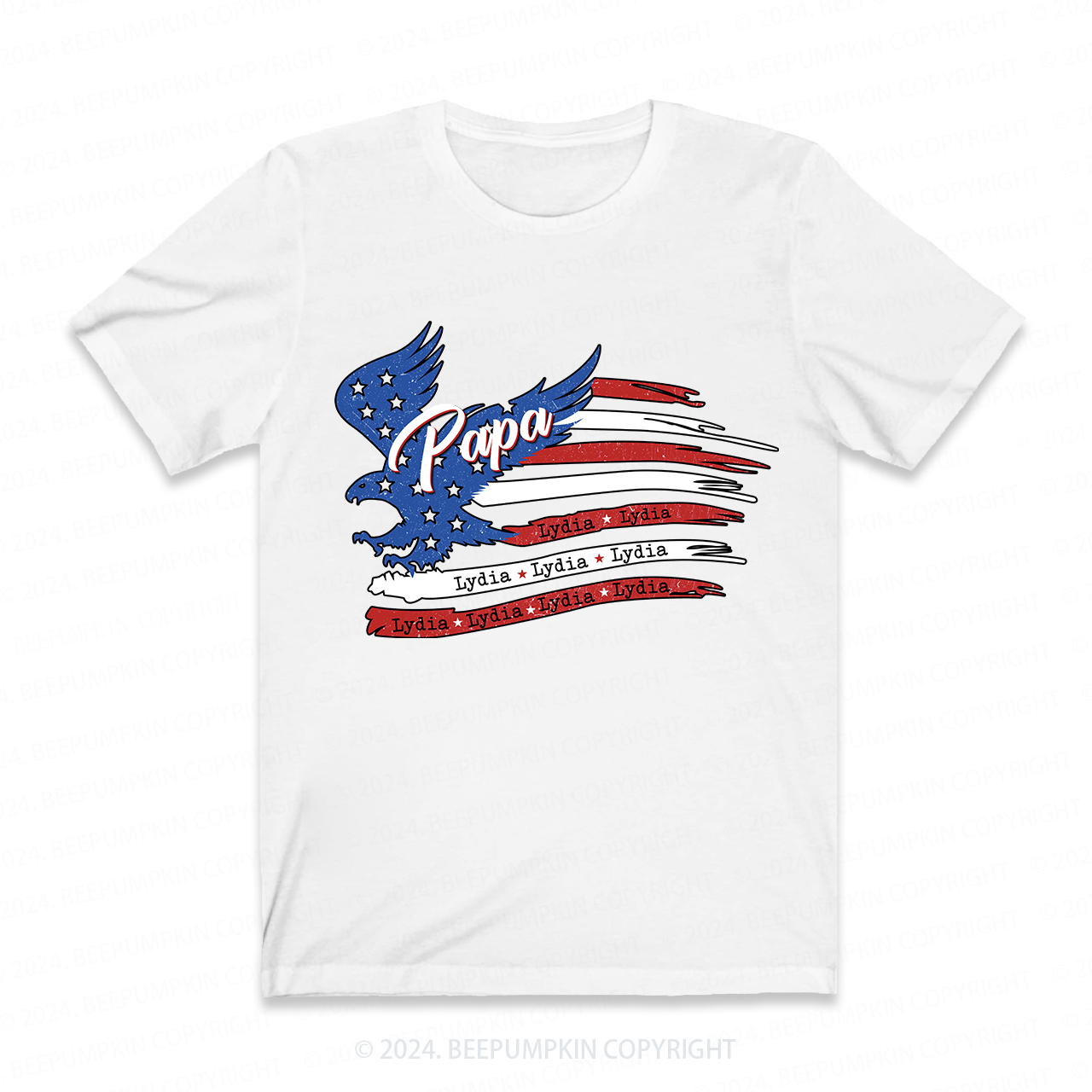 Eagle&Flag Grandpa Shirt Personalized With Name
