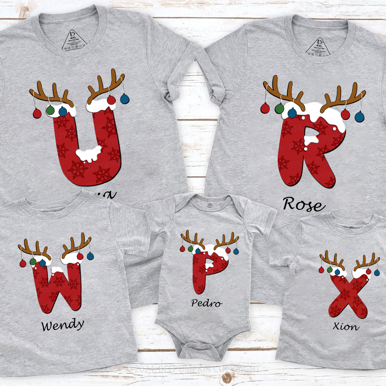 Monogrammed Family Christmas Gift Shirts