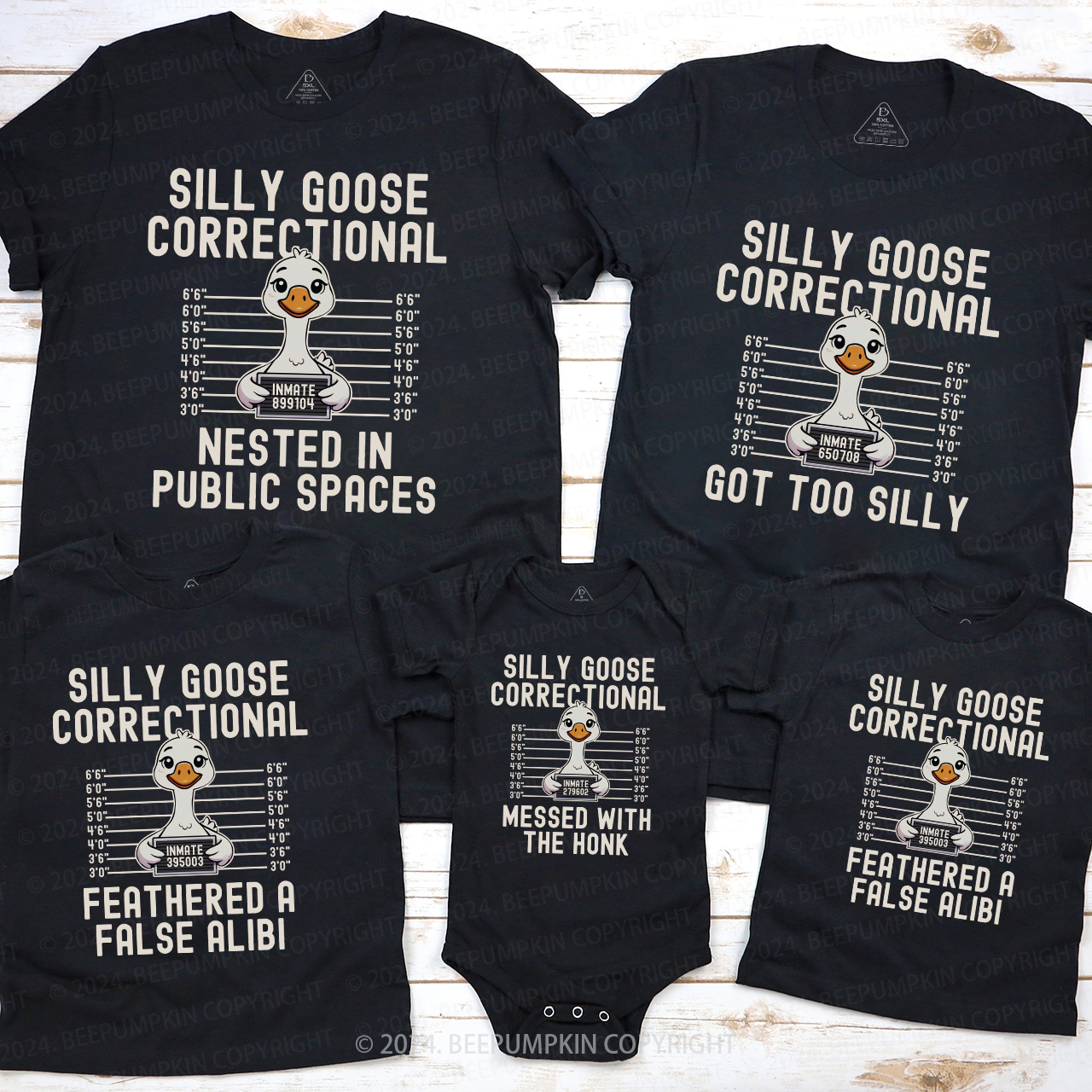 Silly Goose Funny Christmas Group Family Matching T-Shirts Beepumpkin