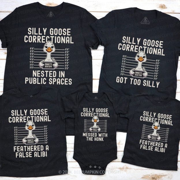 Silly Goose Funny Christmas Group Family Matching T-Shirts Beepumpkin