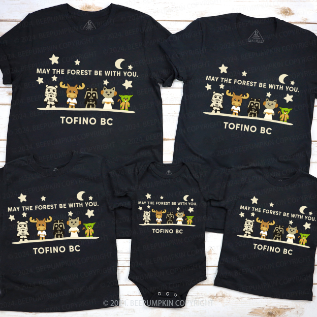Light Moon Christmas Family Matching T-Shirts Beepumpkin