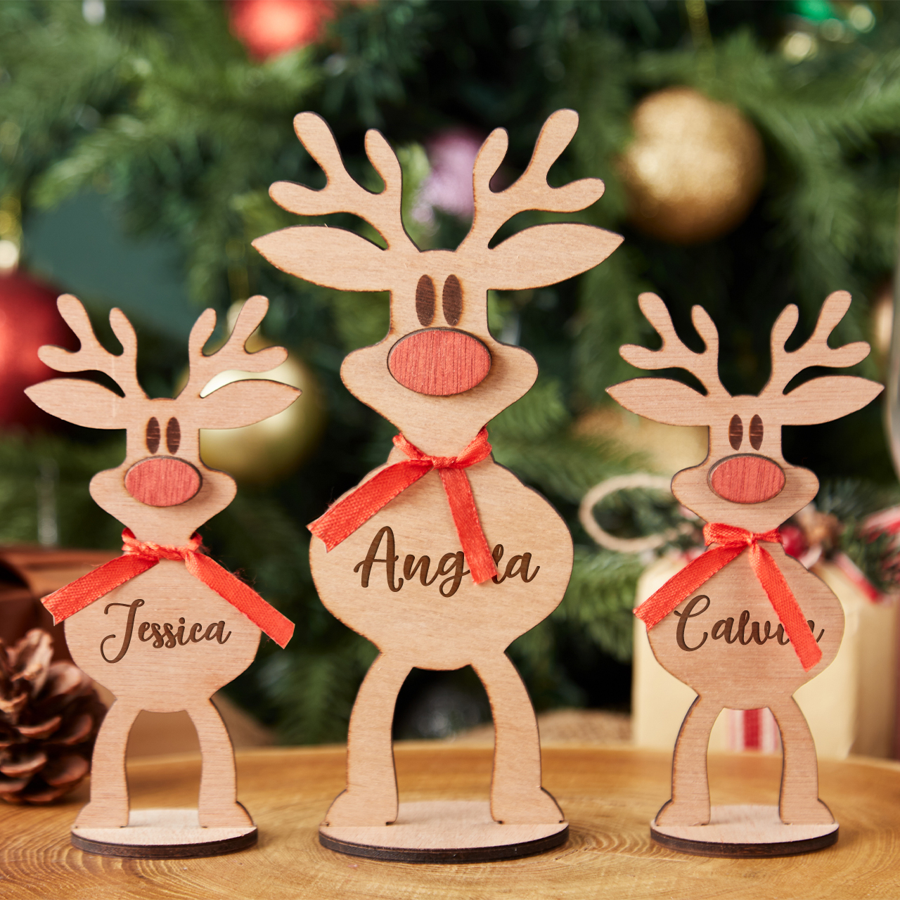 Personalised Freestanding Reindeer Home Christmas Decorations Beepumpkin