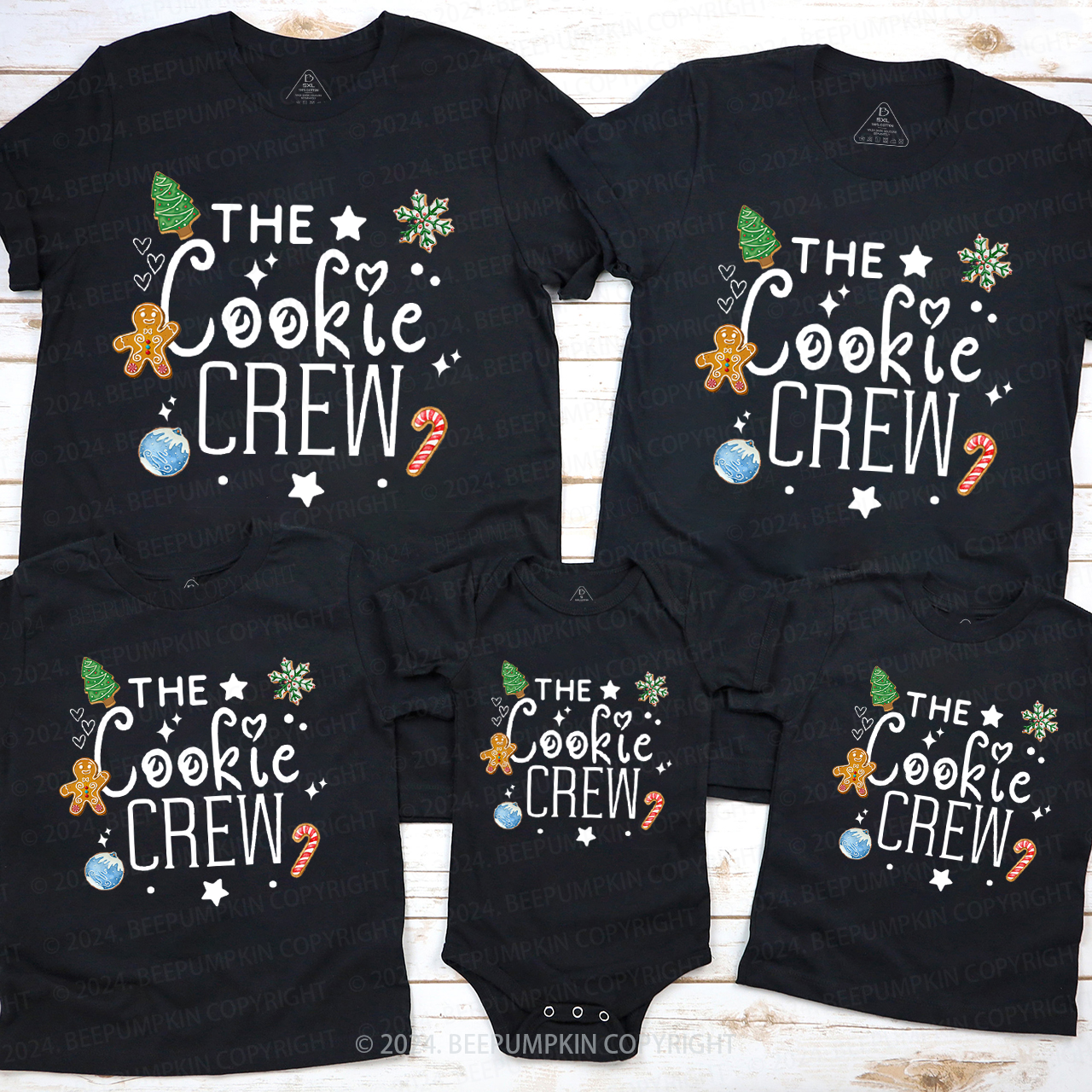 Cookie Baking Crew Family Matching T-Shirts Beepumpkin