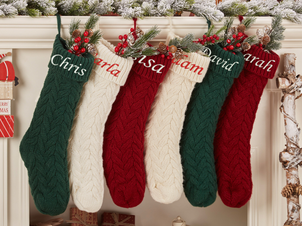 Personalized 4 Colors Knit Christmas Family Stocking
