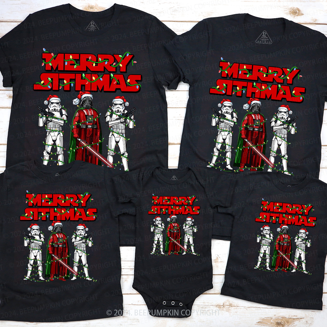 Merry Stthams Christmas Family Matching T-Shirts Beepumpkin