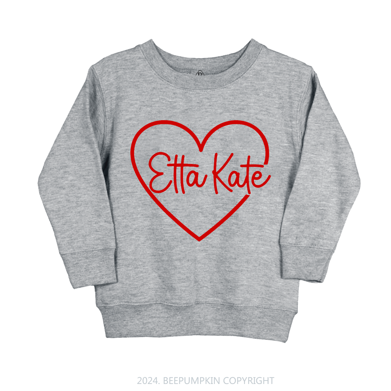 Personalized Valentine Name Kids Sweatshirt Beepumpkin