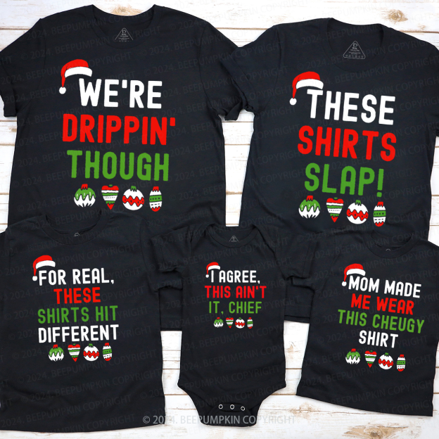 Personalized Funny Christmas Family Matching T-Shirts Beepumpkin