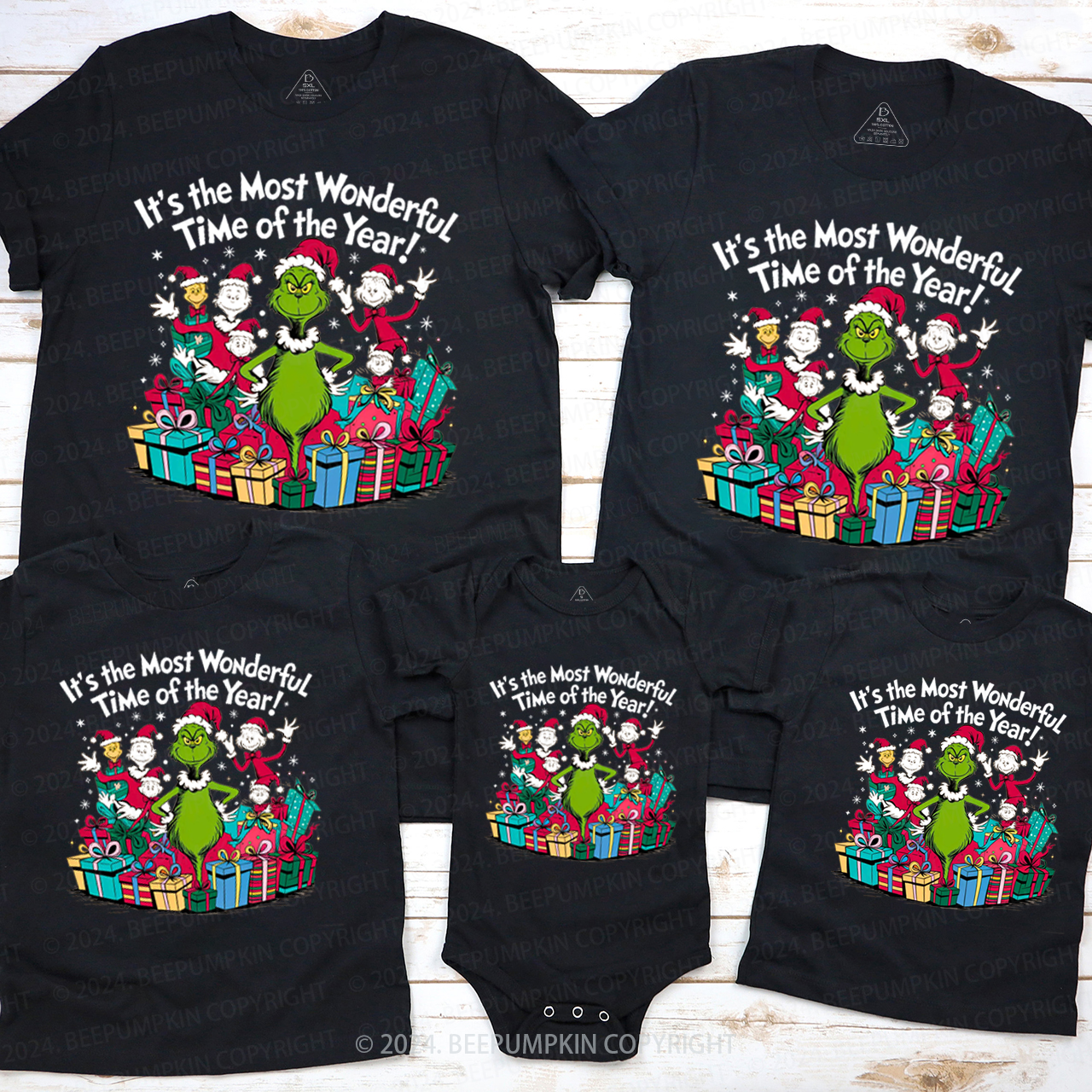 It's The Most Wonderful Time Of The Year Christmas Family Matching T-Shirts Beepumpkin