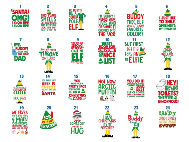 Elf Movie Quote Family Matching Blue Pajamas Beepumpkin