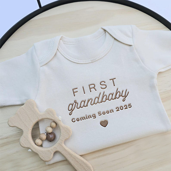 Personalized First Grandbaby Bodysuit For Baby