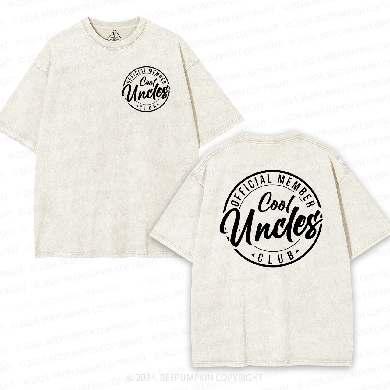 Personalized Retro Cool Uncle NameWashed T-Shirts 