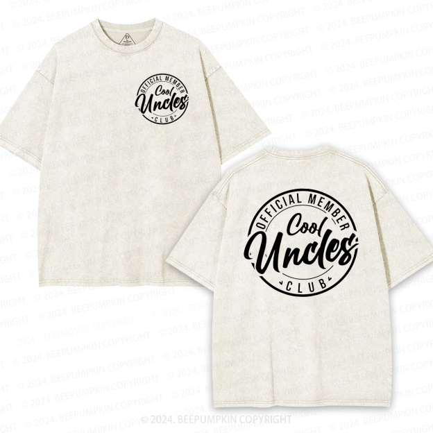 Personalized Retro Cool Uncle NameWashed T-Shirts 