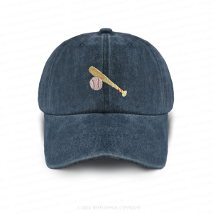 Image of Personalized Name Embroidered Baseball Career Washed Baseball Cap For Kids