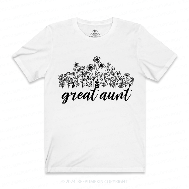 Great Aunt Flowers Aunt T-Shirts 