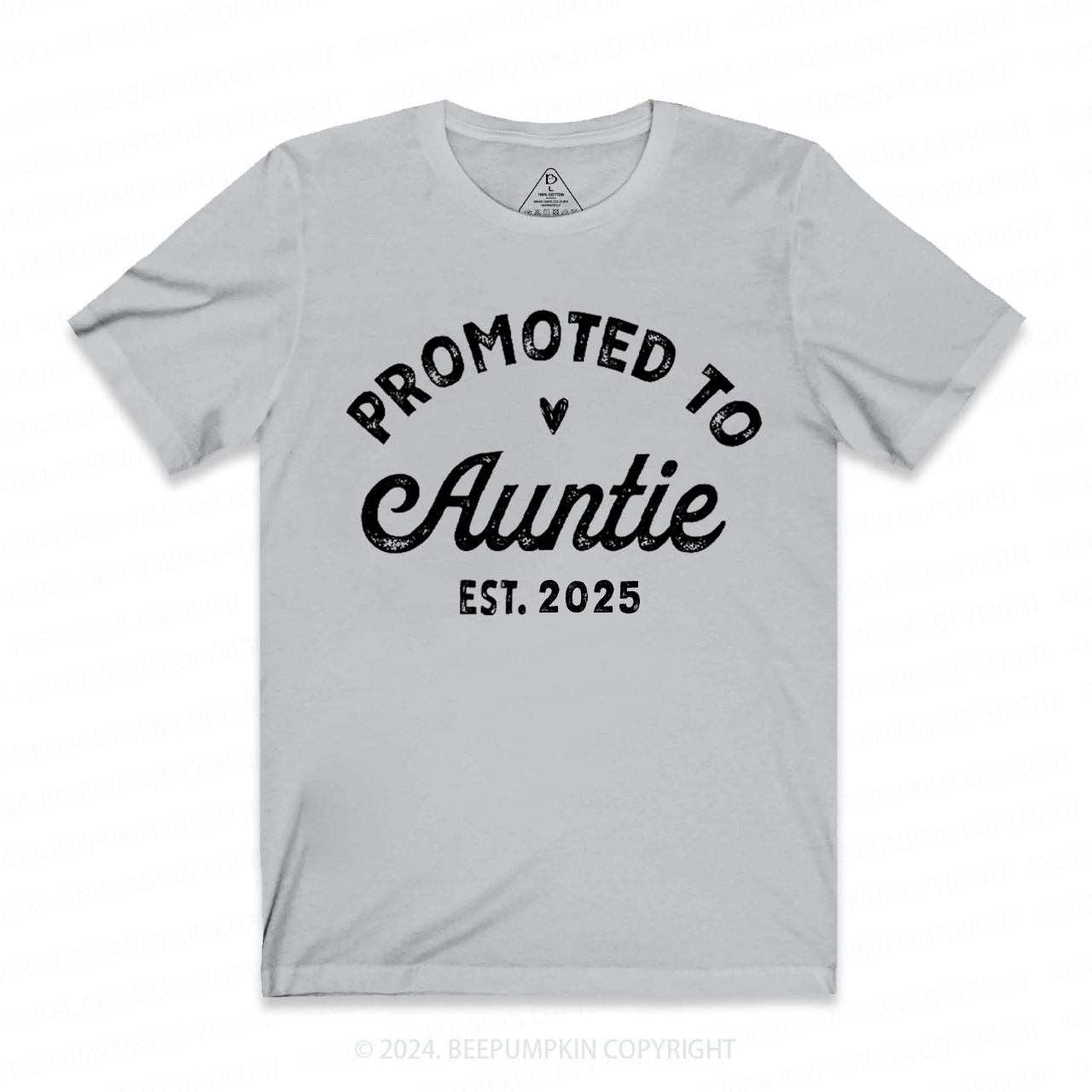 Personalized Established Promoted To Auntie Aunt T-Shirts 