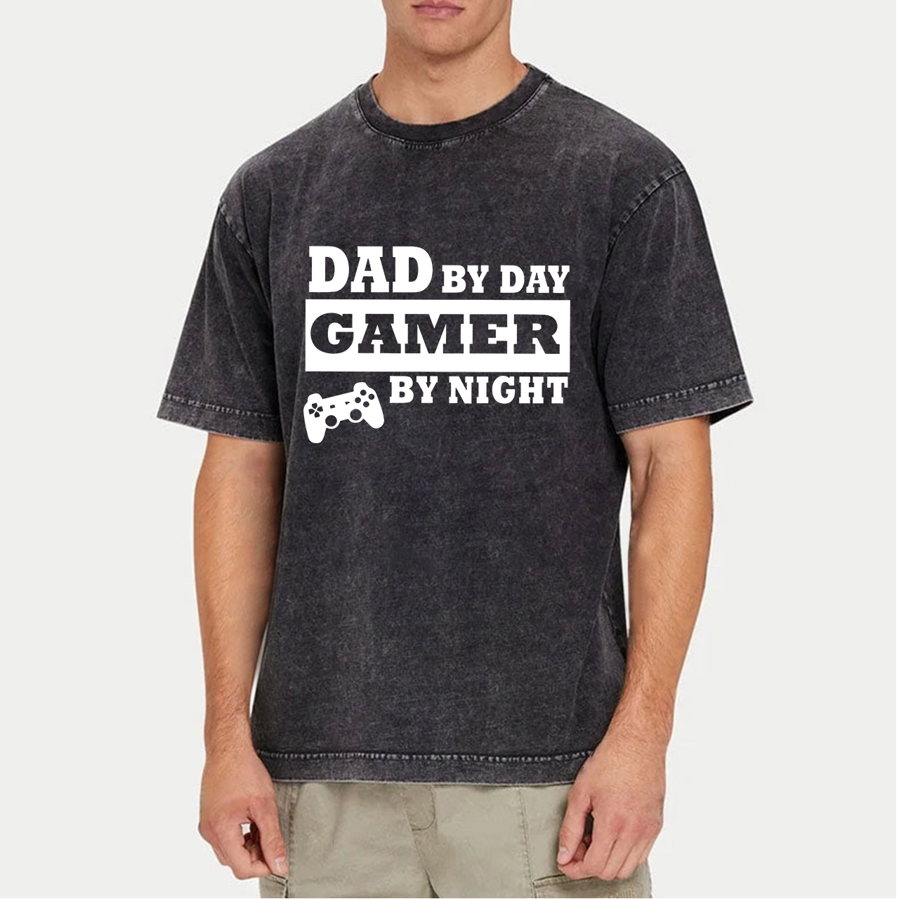 Dad By Day Gamer By Night Washed T-Shirts 