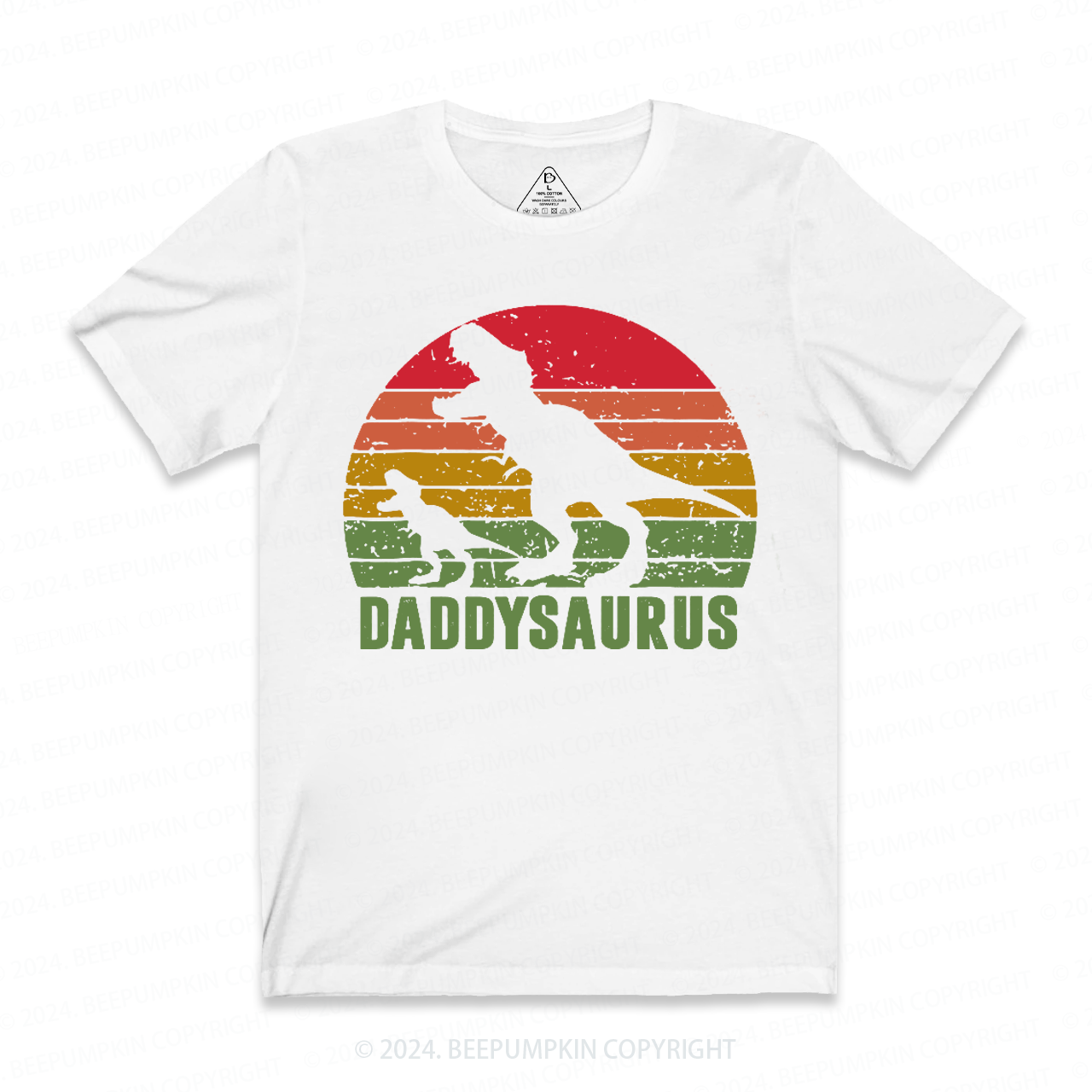 Personalized Daddy Saurus Roaring Dinosaur T-shirt